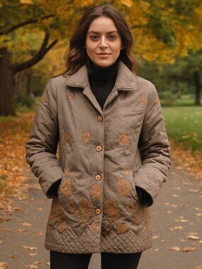 Prego Quilted and embroidered lightweight jacket Size Large